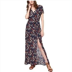 Floral Maxi Dress - Navy and Red